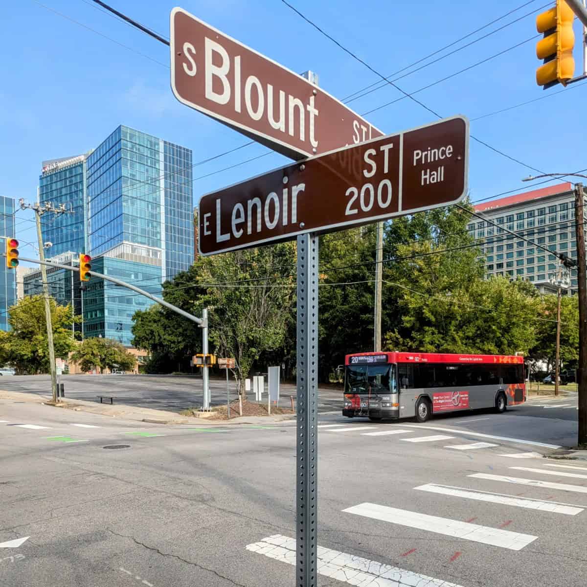 Blount + Lenoir Streets in Raleigh are difficult to pronounce